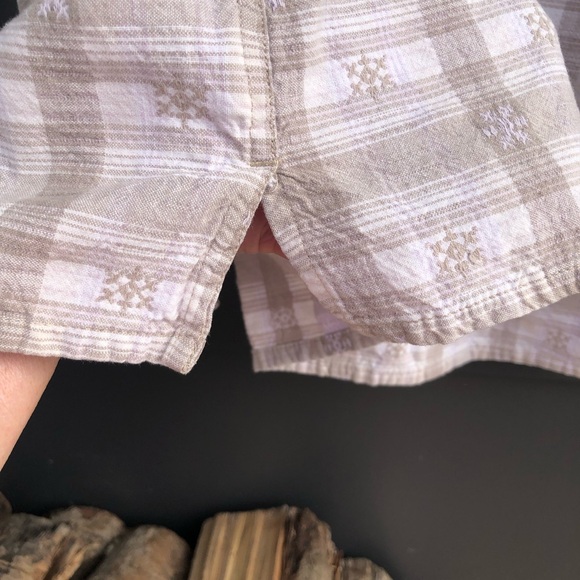 Vintage Northern Reflections Shirt - cream/beige plaid with snowflakes - Size XL - Picture 5 of 6